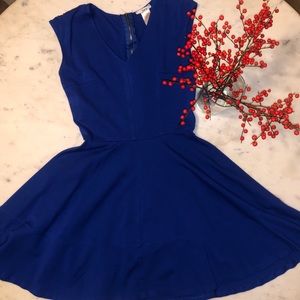 Bar III fit & flare blue skater dress size medium